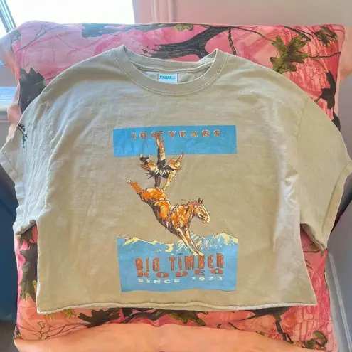 port & company houston texas big timber rodeo y2k western graphic t shirt crop top