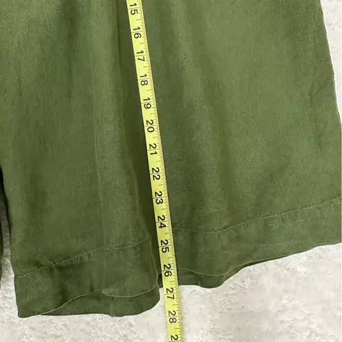 Bermuda Green 100% linen high waisted culottes  shorts size medium