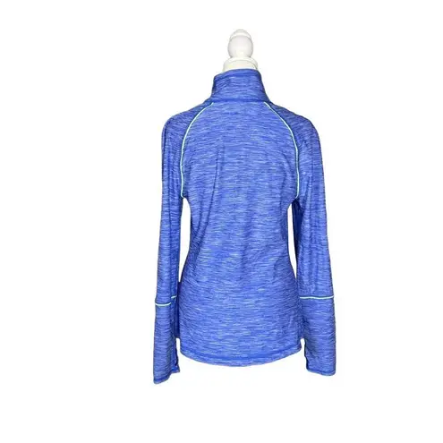 Z By Zella Heather Blue w/ Neon Green Long Sleeve Athletic Pullover Size Medium