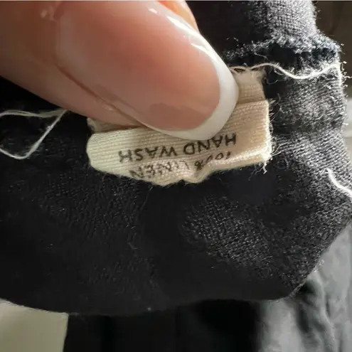 Meg by design Black Nzuri Linen Deep V Neck Ruched Lagenlook Tunic Size undefined