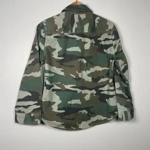 J Crew Camo Utility Shirt‎ 90s Jacket Womens Green Camouflage Size XS