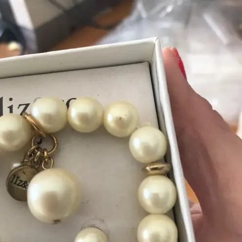 Liz & Co Faux Pearl Bracelet Earrings Set New