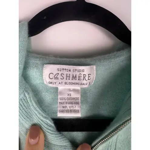 Sutton Studio 100% Cashmere Hoodie Sweater XS Mint Green Zip Front – Bloomingdal