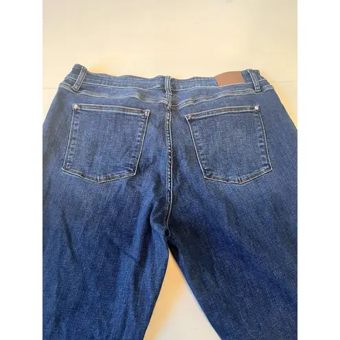 Judy Blue Slim Fit Women's Size 22W Dark Blue Denim Mid Rise Distressed Jeans
