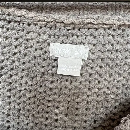 Aerie  Oversized Chunky Knit Chenille Sweater Tunic V-Neck Charcoal Gray Size XS