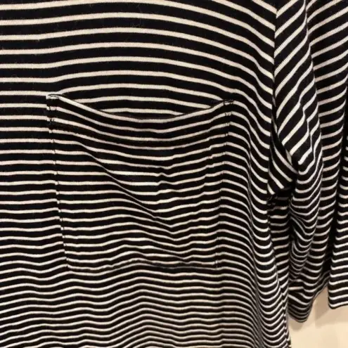 Soft Surroundings  Black and White Striped Tunic Short Sleeve‎ size XS