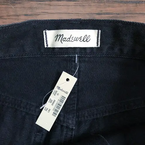Madewell  Rigid Denim A-line Skirt black mini grommet