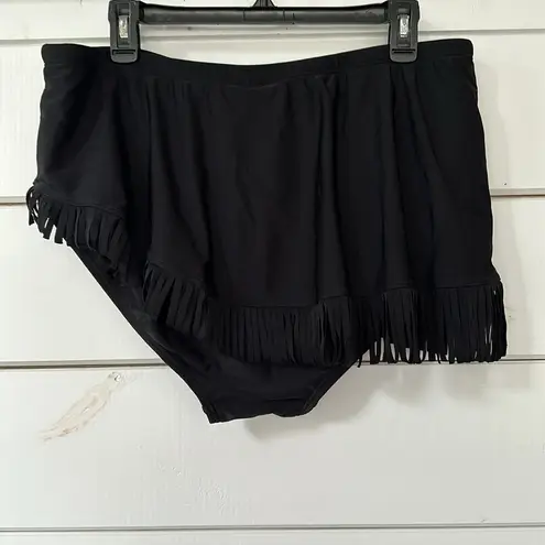 Swimsuits For All Fringe Sarong Skirt Black NEW Size 20