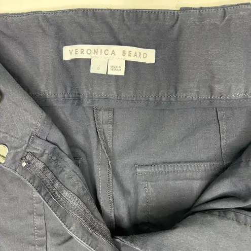 Veronica Beard Mahary Utility High Waist Straight Leg Cropped Pants Ink 8