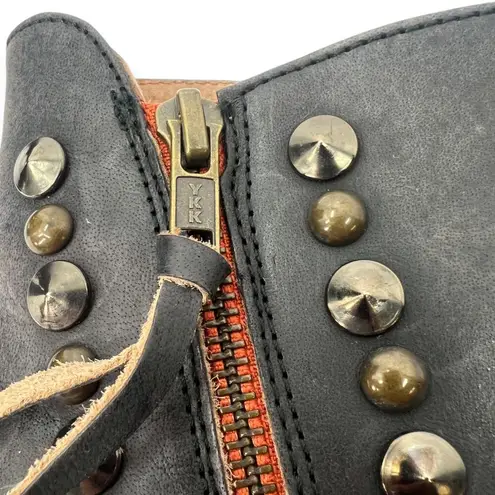 Chio Italy | 7.5 / 38 | Women's Leather Studded Heeled Boots Bootie Ankle Brown