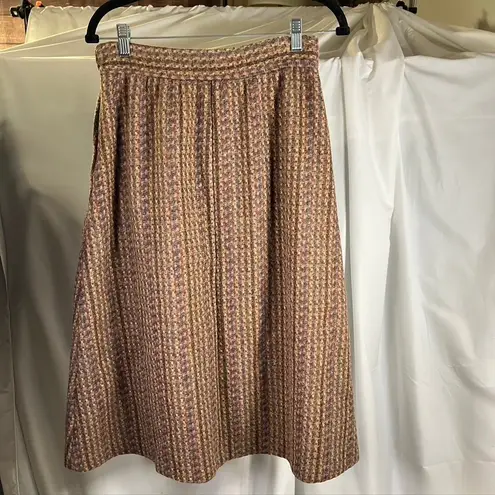 Hunter Sportswear wool Midi Skirt Size 10 USA Made Vintage Houndstooth 4 Brown