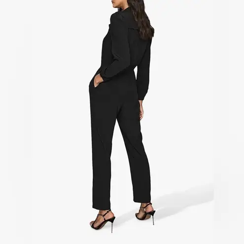 Reiss Selena Black Straight Leg Long Sleeve Crepe Blazer Jumpsuit Size 4 NWT