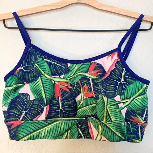 Lime Ricki Cage Back Printed Bralette Swim Top Size M
