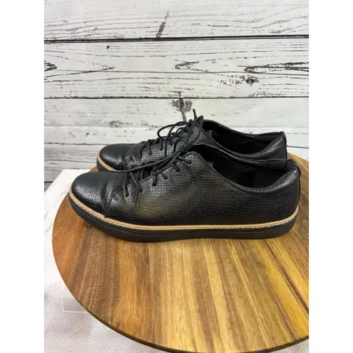 Women's Todd Welch Black Faux Snake Skin Flats & Loafers Size 12