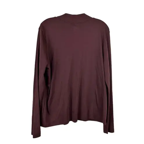 L.L.Bean  Womens Long Sleeve Top Size XL 100% Supima Cotton Brown Mock Neck