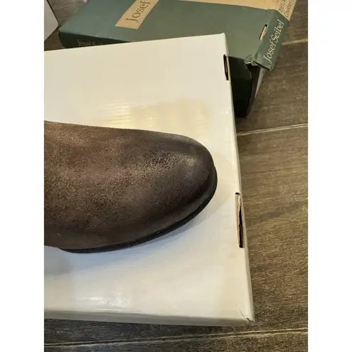 Josef Seibel Suede Ruched Ankle Bootie Brown Suede Size 37 US 6.5 Bow Heeled