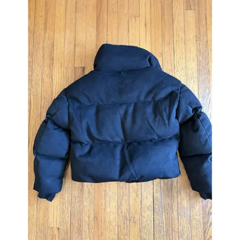 Rudsak Laurence Cropped Black Faux Suede Down Coat Women's Small NWT