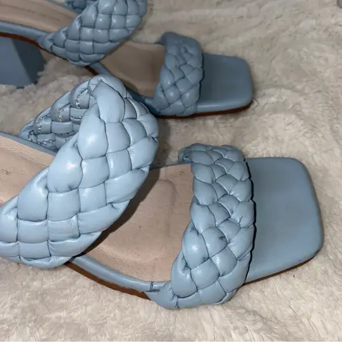 Chocolat Blu Boutique Brand Blue Braided Strap Block Heel Sandal