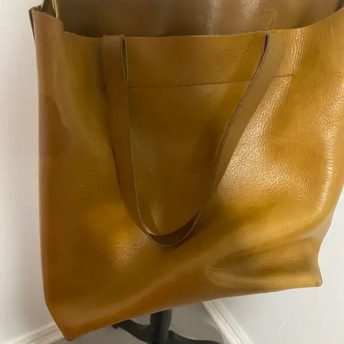 Madewell Leather Transport Tote Cross body Brown Bag - Detachable Strap Spacious