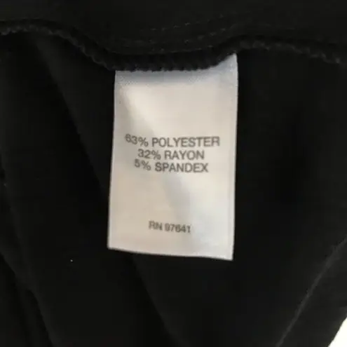 J.JILL Pleated Knit Midi Dress Black Drawstring Waist 3/4 Sleeve A