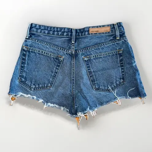 GRLFRND Cindy Denim Shorts Raw Hem Jean Medium Wash Size 27