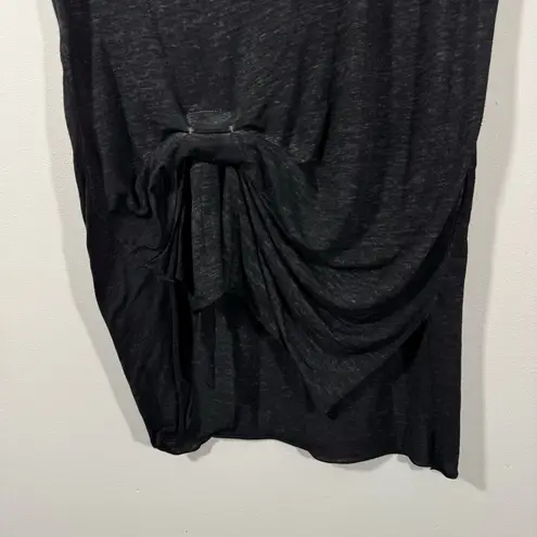 ALLSAINTS Rivi Knotted Front Heathered Gray/Black Tank