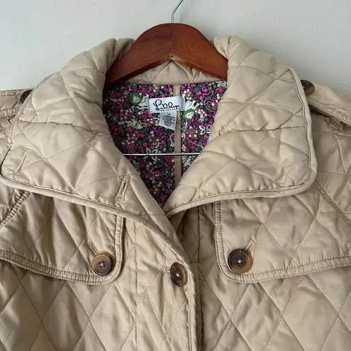 Lilly Pulitzer Beige Quilted Jacket Size XS