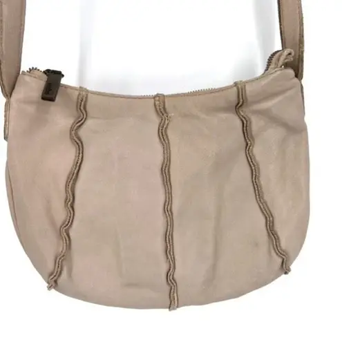 Hobo International Cream Leather Multiple Pockets Crossbody Hobo Shoulder Bag