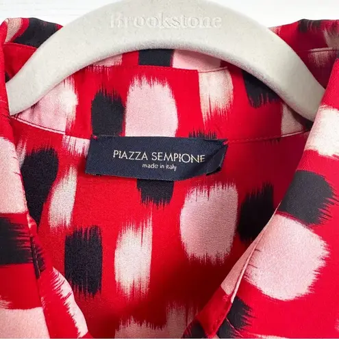 Piazza Sempione Made In Italy FR 46 (US 10) Paint Dash-Print Belted Shirt Dress