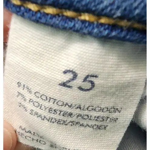 BKE Stella Mid-Rise Jeans Slim Fit Ankle Skinny Distressed Light Wash 25