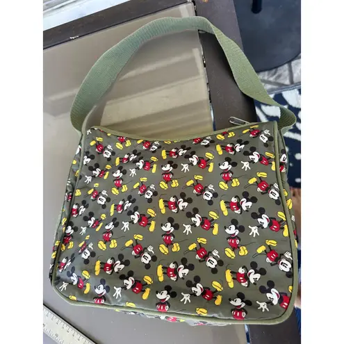 Disney Mickey Mouse Crossbody Shoulder Bag Green Cartoon Adjustable Strap EUC