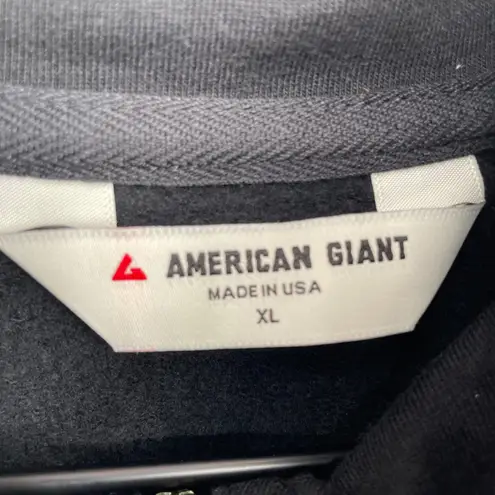 American Giant Black Full Zip Mock Neck Sweatshirt Jacket Mens XL Made USA