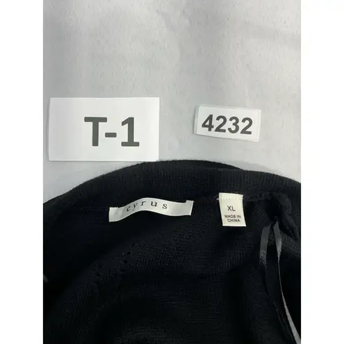 Cyrus Womans Cardigan Sweater XL Black Long Sleeve Open Front