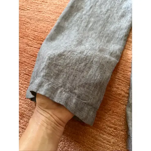 Coldwater Creek 100% Linen Pull On Pants Straight Leg Gray 10P