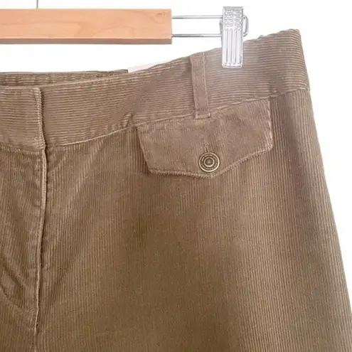 Loft NWT  Ann Wide Leg Flare Corduroy Pants Lichen Fall Green Women’s Size 14 NEW