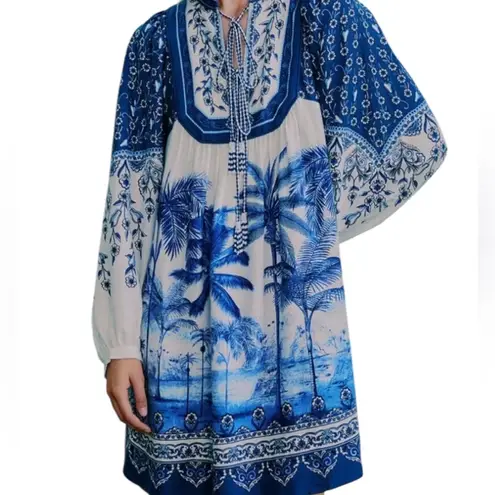 Farm Rio Palm Tree Beach Off-White Mini Dress NWT