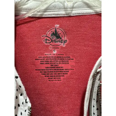 Disney  Parks Minnie Mouse Sweatshirt Women Jacket Zip UP Hoodie Red‎ Small Polka