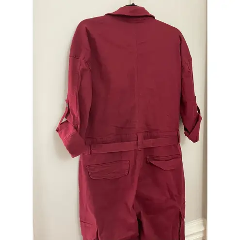 Burgundy Red Coveralls Boiler Field Suit Belted Jumpsuit Magnolia Brand Large