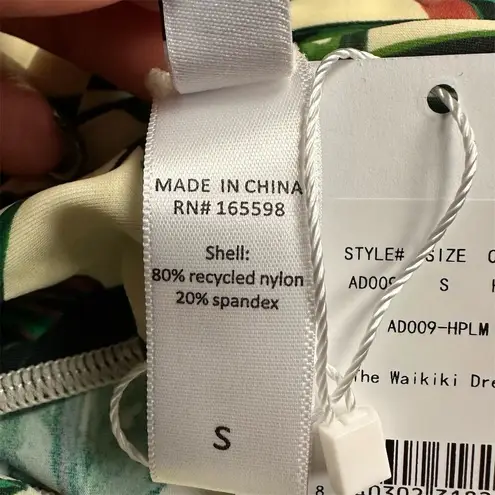 ANDIE NWT Waikiki Swim Cover Dress S Ivory Palm Leaf Print Beachwear Vacation