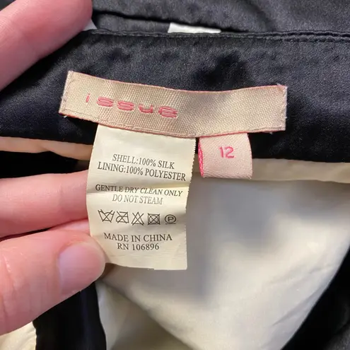 Issue New York Vintage Y2K Black White Silk Halter Party Dress Size 12