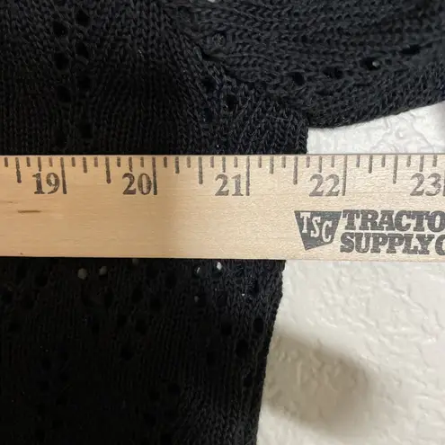 Vintage Periwinkle Size‎ 2X Black Open Cardigan Top Eyelet 3/4 Sleeve Preppy Size undefined