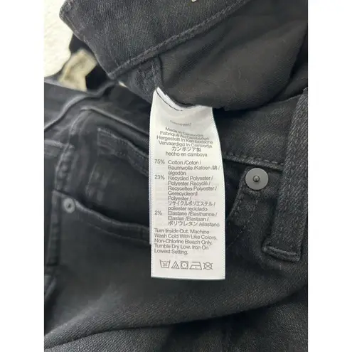 Madewell  Stovepipe Jeans High-Rise Stretch in Black Rinse Size 31T