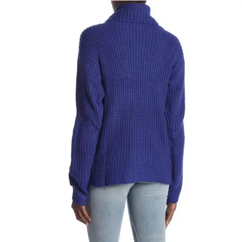 Ten Sixty Sherman Chunky Knit Cowl Neck Sweater - Blue - Medium - Image 7