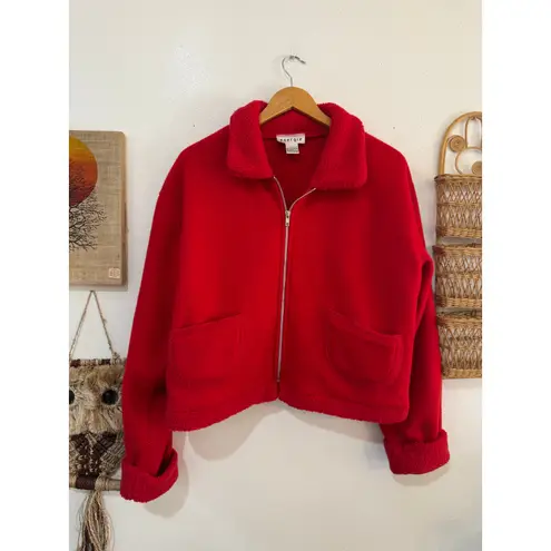 Energie 90s Fuzzy Fleece Zip Up size large