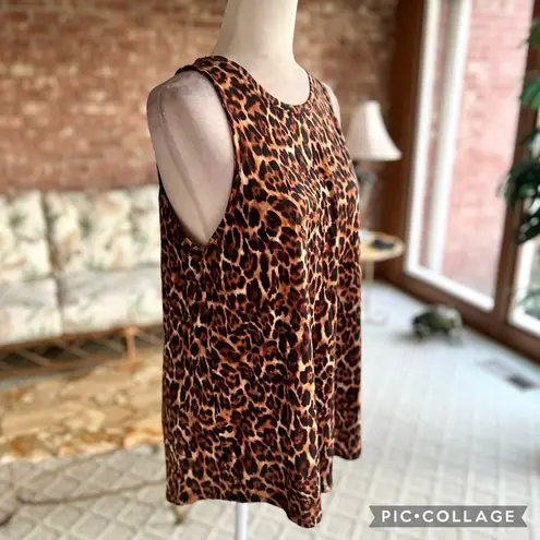 Josie Natori Brown Cheetah Animal Print Tank Top L Size L