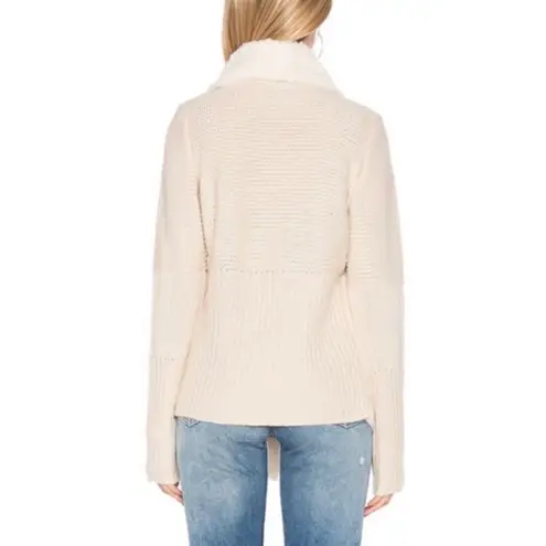 John + Jenn Women’s Sienna Ivory Faux Fur/Suede Drape Sherpa Open Cardigan Sz L