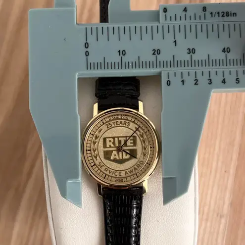 Hamilton Watch Vintage 25 Year Service Award Gold Dial Genuine Leather Strap