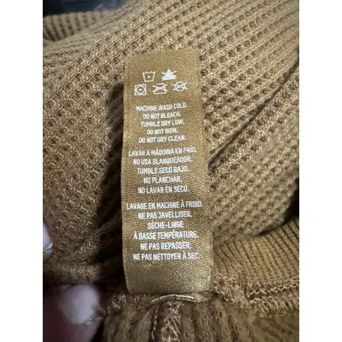 SKIMS Waffle Knit Henley Jumpsuit XL Caramel Brown