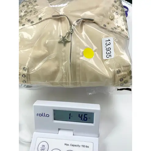 VTG 90s EVR Womens Denim Jacket XL Western Grunge Street Retro Casino Cruise Yellow