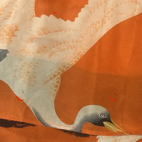 Moulinette Soeurs Anthropologie Crane Silk Halter Dress Tangerine Orange size 4